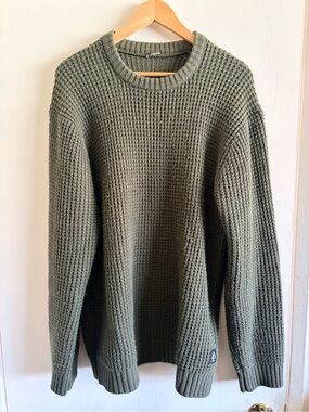 Bearded Goat - Men's Olive Green Knit Crewneck Sweater
